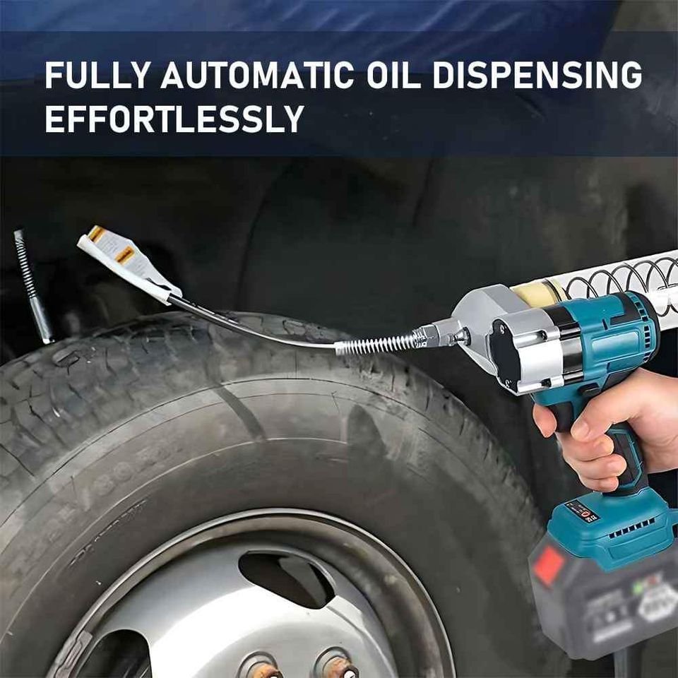 Brushless Electric Caterpillar Grease Gun 600cc Cartridges 12000PSI 18V With 2 Batteries