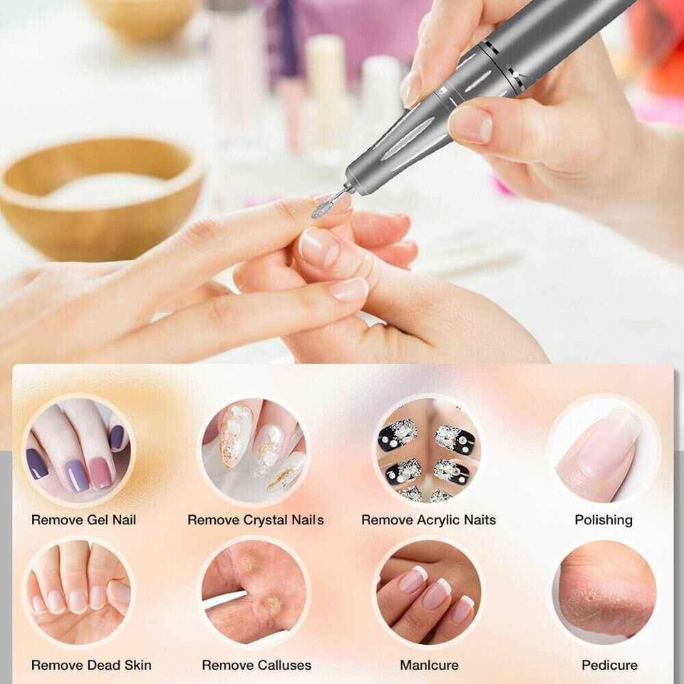 Portable Nail Drill Machine Rechargeable E File Fits Manicure Pedicure
