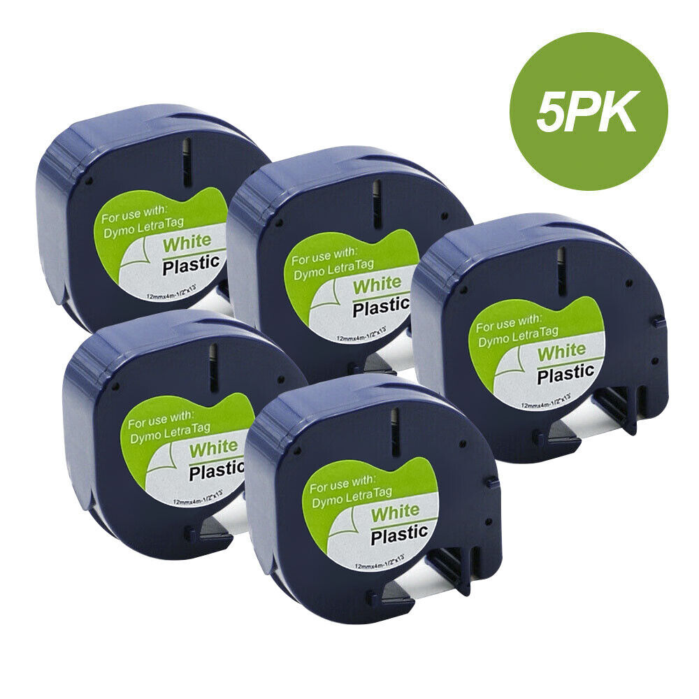 20PK Compatible Dymo LetraTag Refills 91331 Plastic Label Tape LT-100H 12mm x 4m