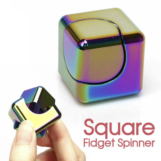 Cube ADHD Hand Spinner Square Aluminum Tri EDC Fidget EDC Toy Bearing Autism