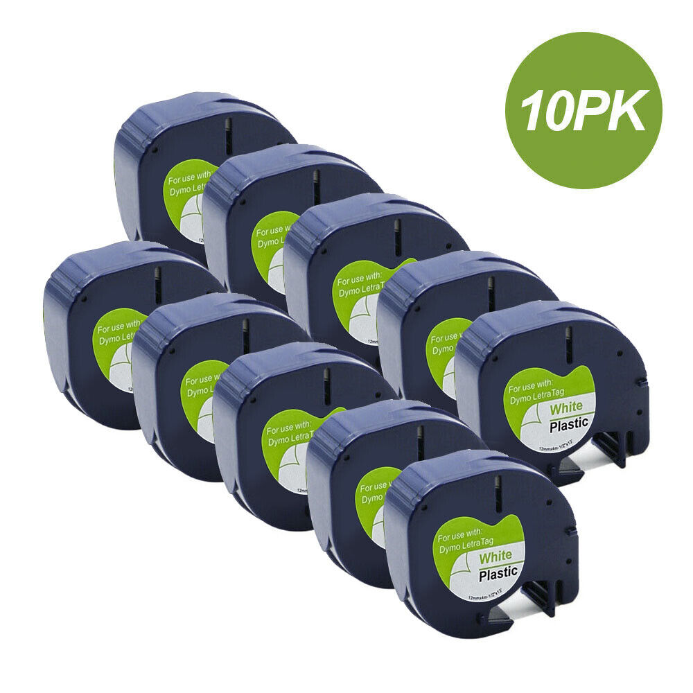20PK Compatible Dymo LetraTag Refills 91331 Plastic Label Tape LT-100H 12mm x 4m