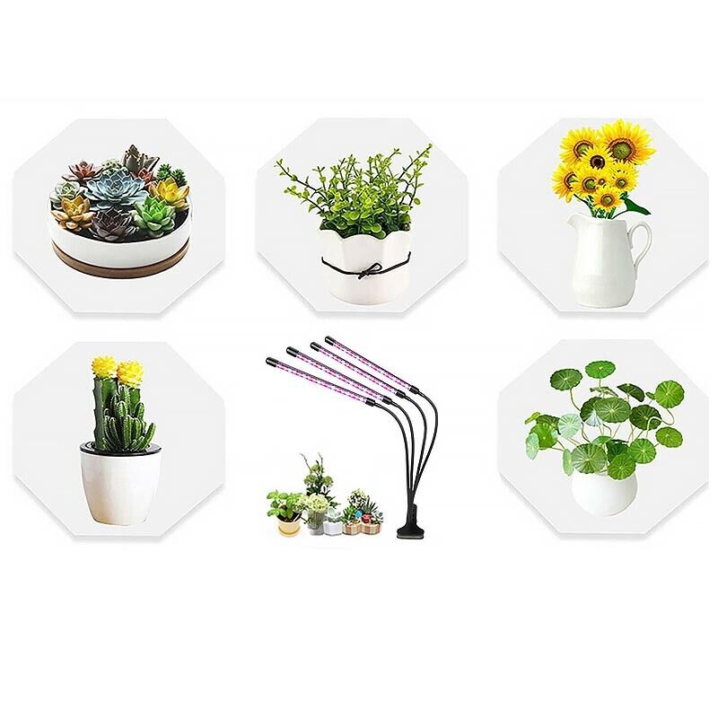 4 Head 80 LED Grow Light Growing Veg Flower Indoor Clip 40W Plant Lamp
