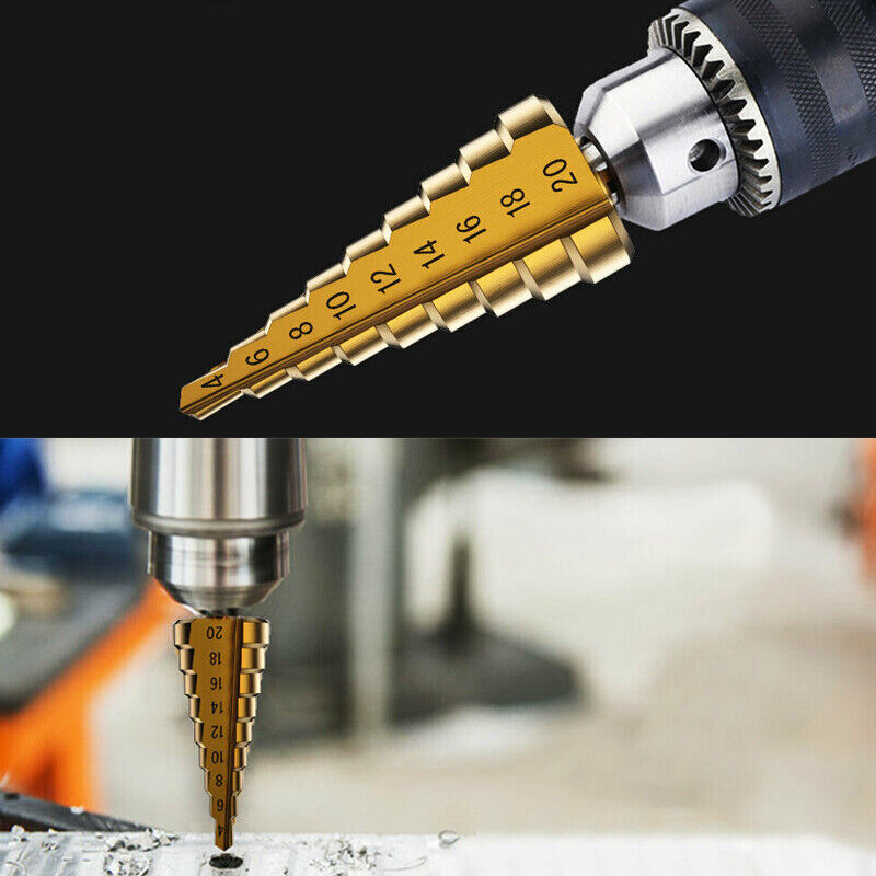 3Pcs Large HSS Speed Steel Step Cone Drill Titanium Bit Set Hole Cutter BIT