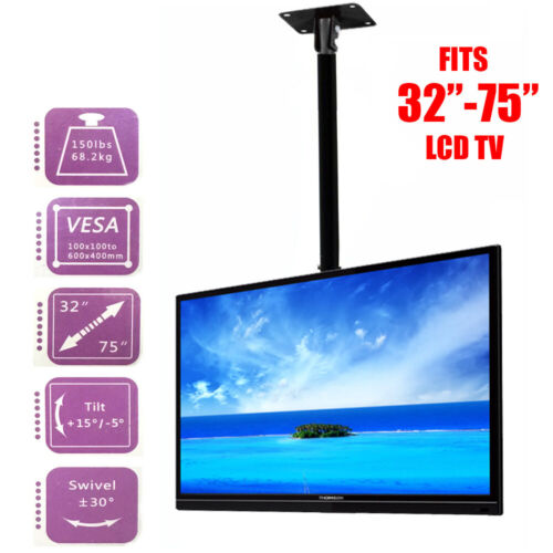 Ceiling Roof TV Mount Adjustable Wall Bracket Tilt 32"-75" LCD LED Plasma
