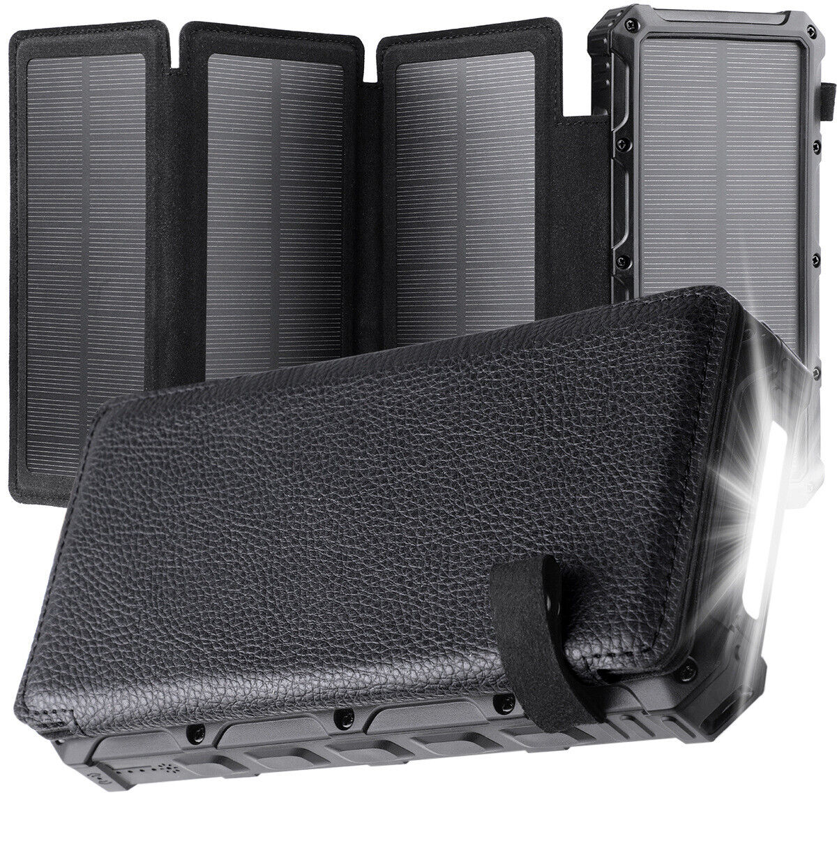 Solar Charging Portable 20000mAh QI Wireless Power Bank Folding panel For Phone