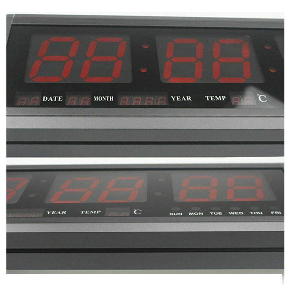 Digital Large Big Jumbo LED Wall Desk Clock Display With Calendar Temperature AU