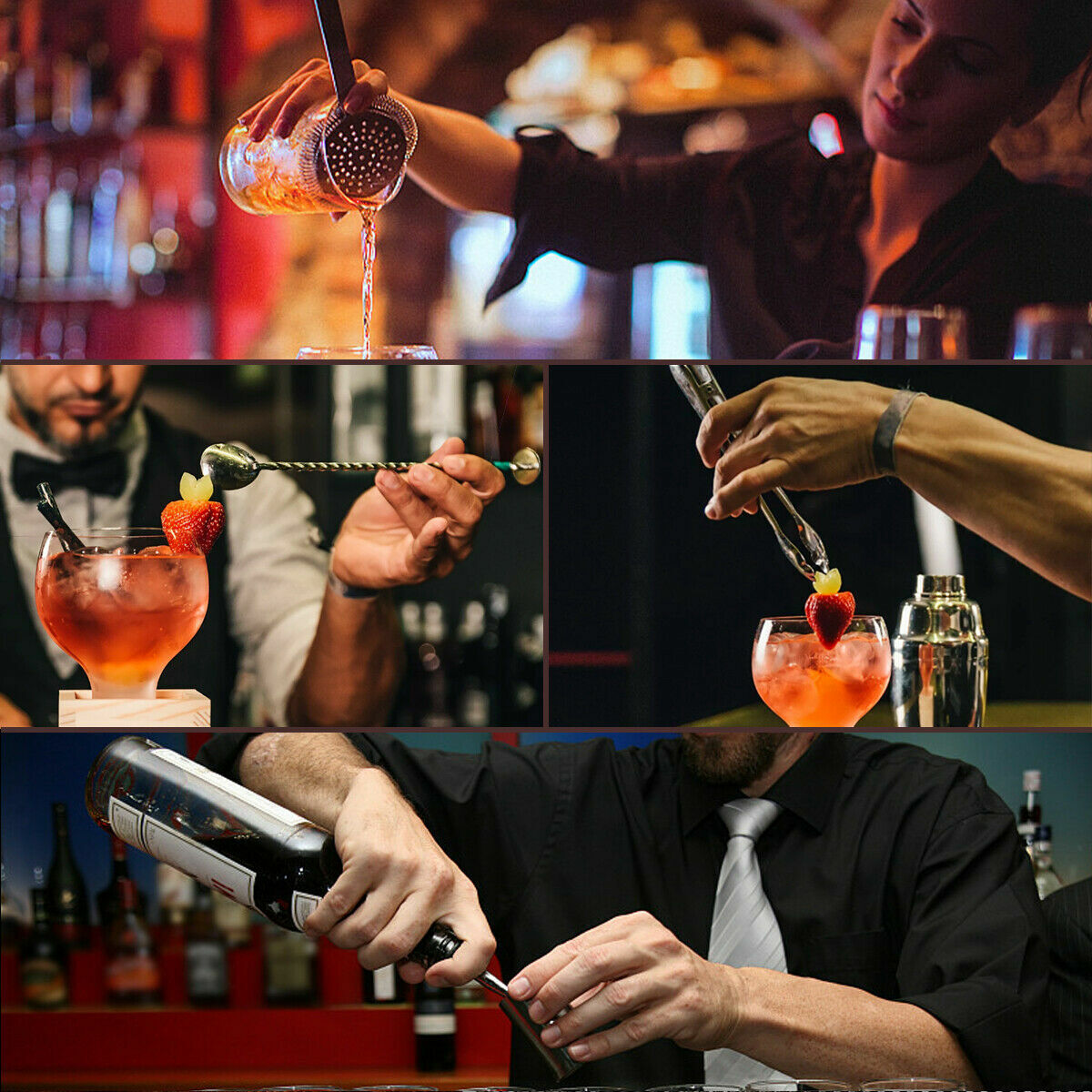 Cocktail Shaker Set 12PCS Maker Mixer Martini Spirits Bar Strainer Bartender Kit