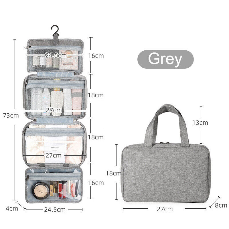 Large Hanging Hook Toiletry Bag Waterproof Travel Makeup Cosmetic Organizer Case