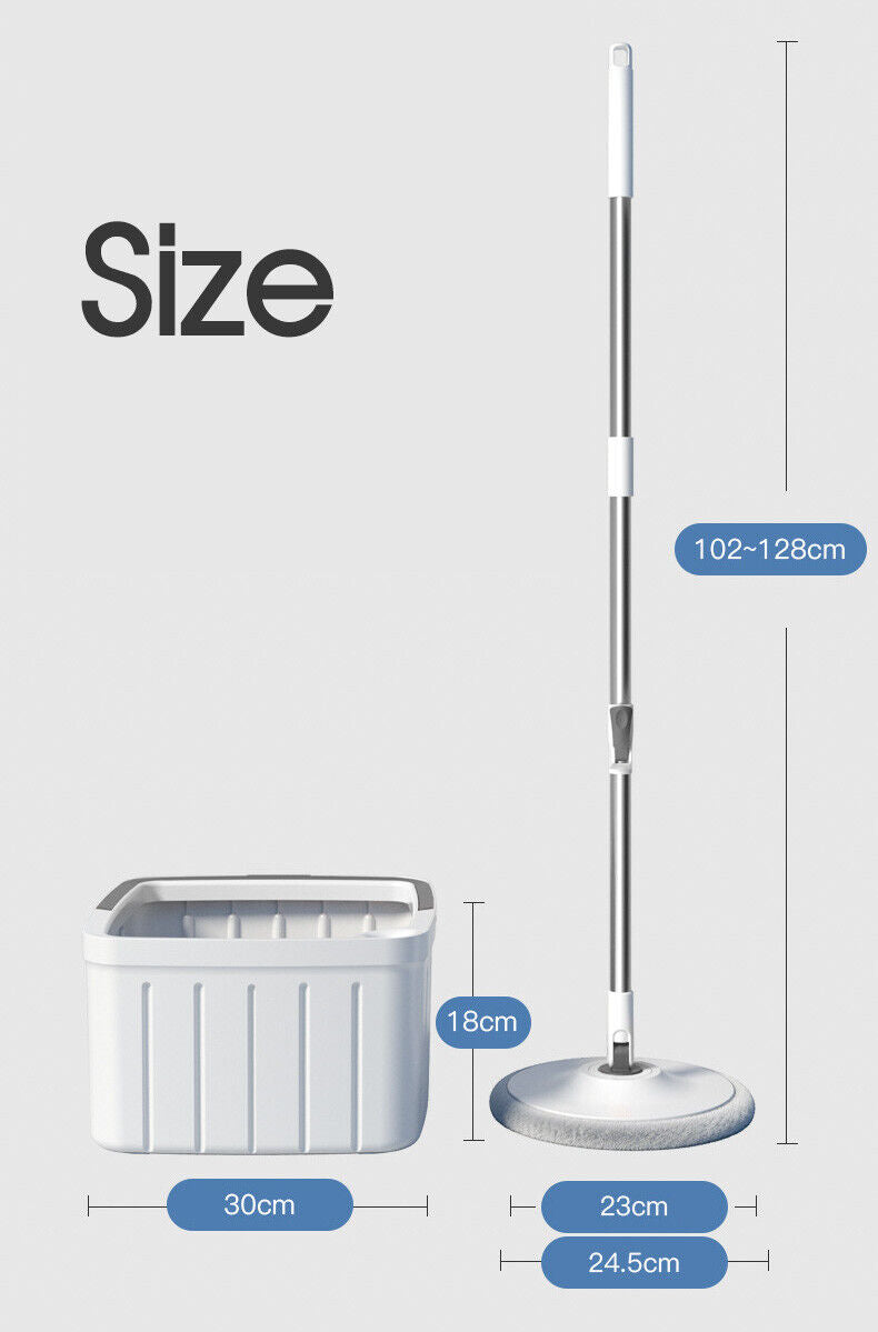 360°Spinning Mop Bucket Easy Wring & Clean Mop and Bucket 2 Free Spin Mop Heads