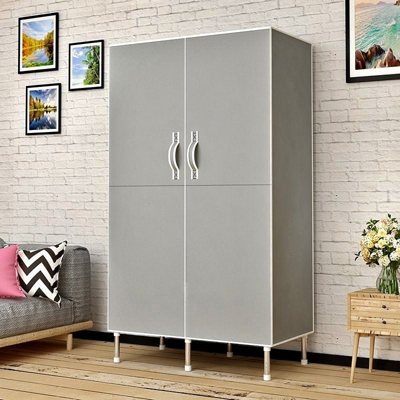 Strong 19mm Tube Wardrobe 86x45x170cm Two Door in Grey Portable