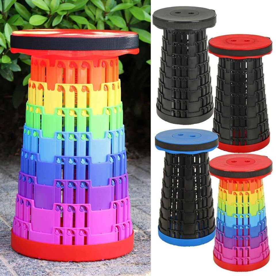 Telescopic Stool Collapsible Seat Folding Camping Fishing Travel Azuma Outdoor