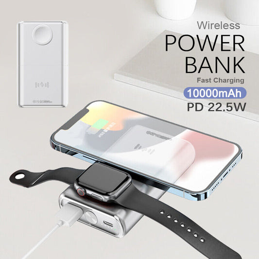 Smart Phone Watch PD22.5W Wireless Fast Charging Power Bank 10000mAh AU