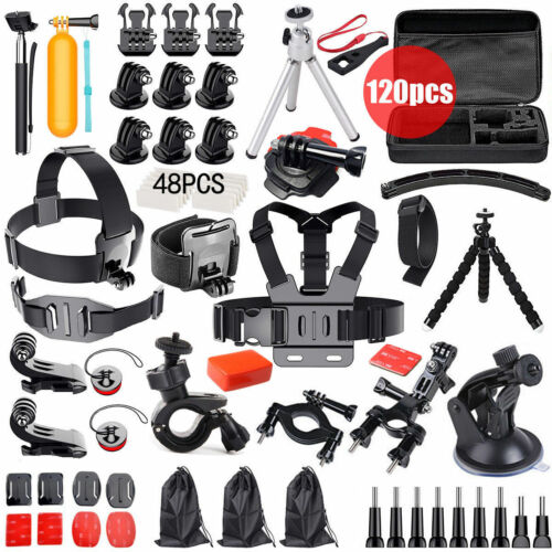 120pcs Accessories Pack Case Chest Head Float Monopod GoPro Hero 8 7 6 5 4 3+