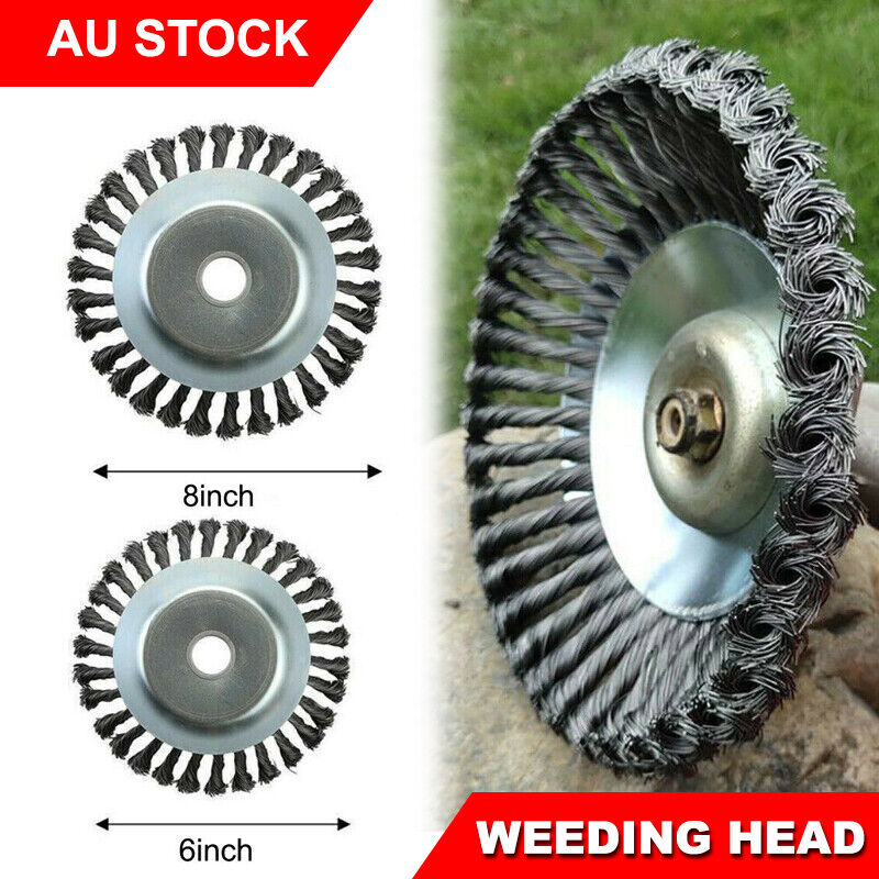 6/8" Weed Brush Steel Wire Garden Lawn Trimmer Wheel Mower HeadTool Grass Cutter