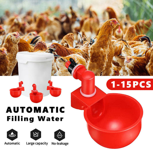 Automatic Chicken Water Cup Waterer Poultry Drinking Bowl Feeder Drinker
