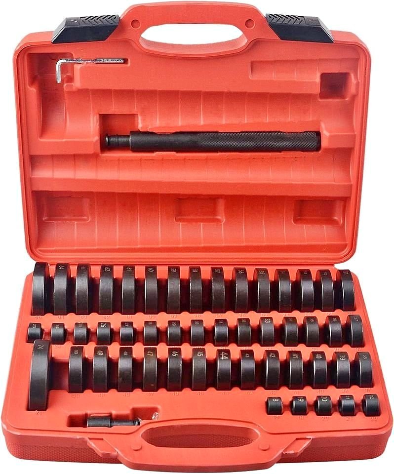 52PCs Custom Bushing Bearing Seal Driver Push Press Disc Tool Set kit 18mm-65mm