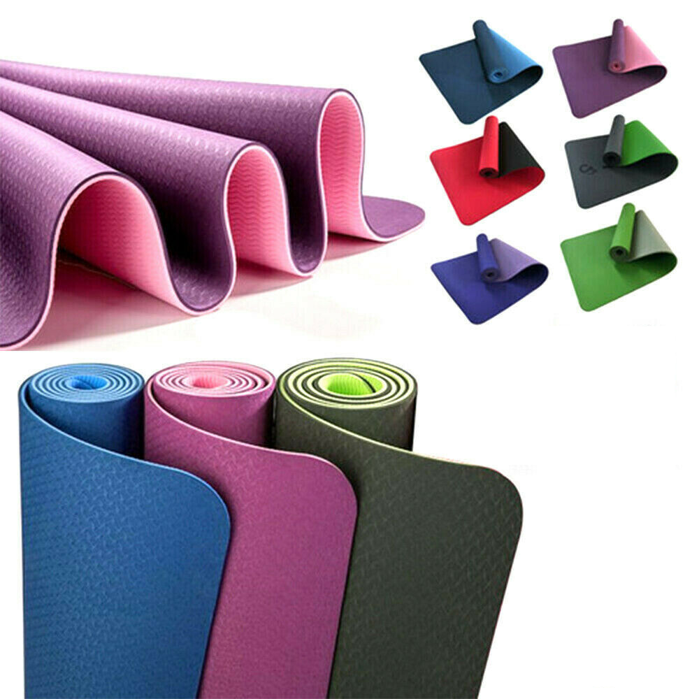 TPE Yoga Mat Eco Friendly Exercise Fitness Gym Pilates Non Slip Dual Layer AU