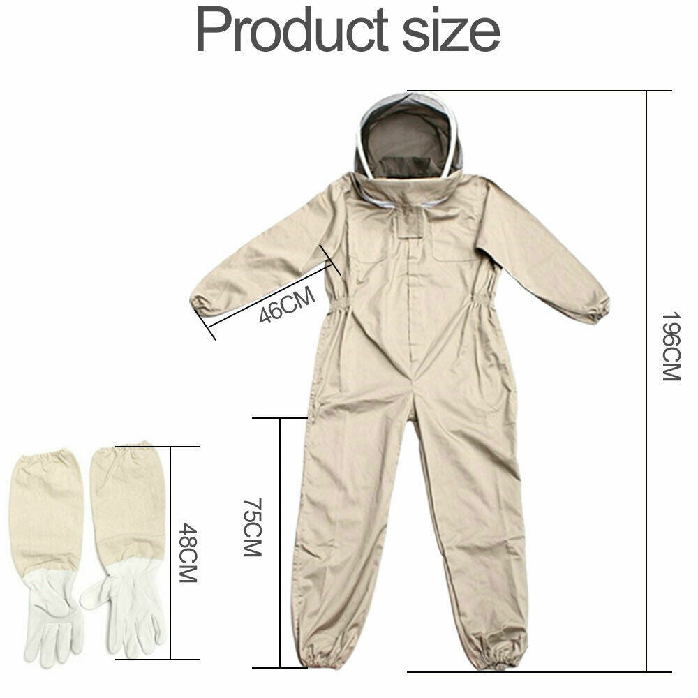 Beekeeping Suit Bee Suit Heavy Duty with Leather Ventilated Keeping Gloves