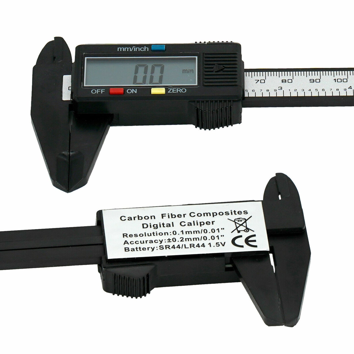 150mm 6'' Inch Electronic Digital Vernier Caliper Micrometer Gauge Carbon Fiber