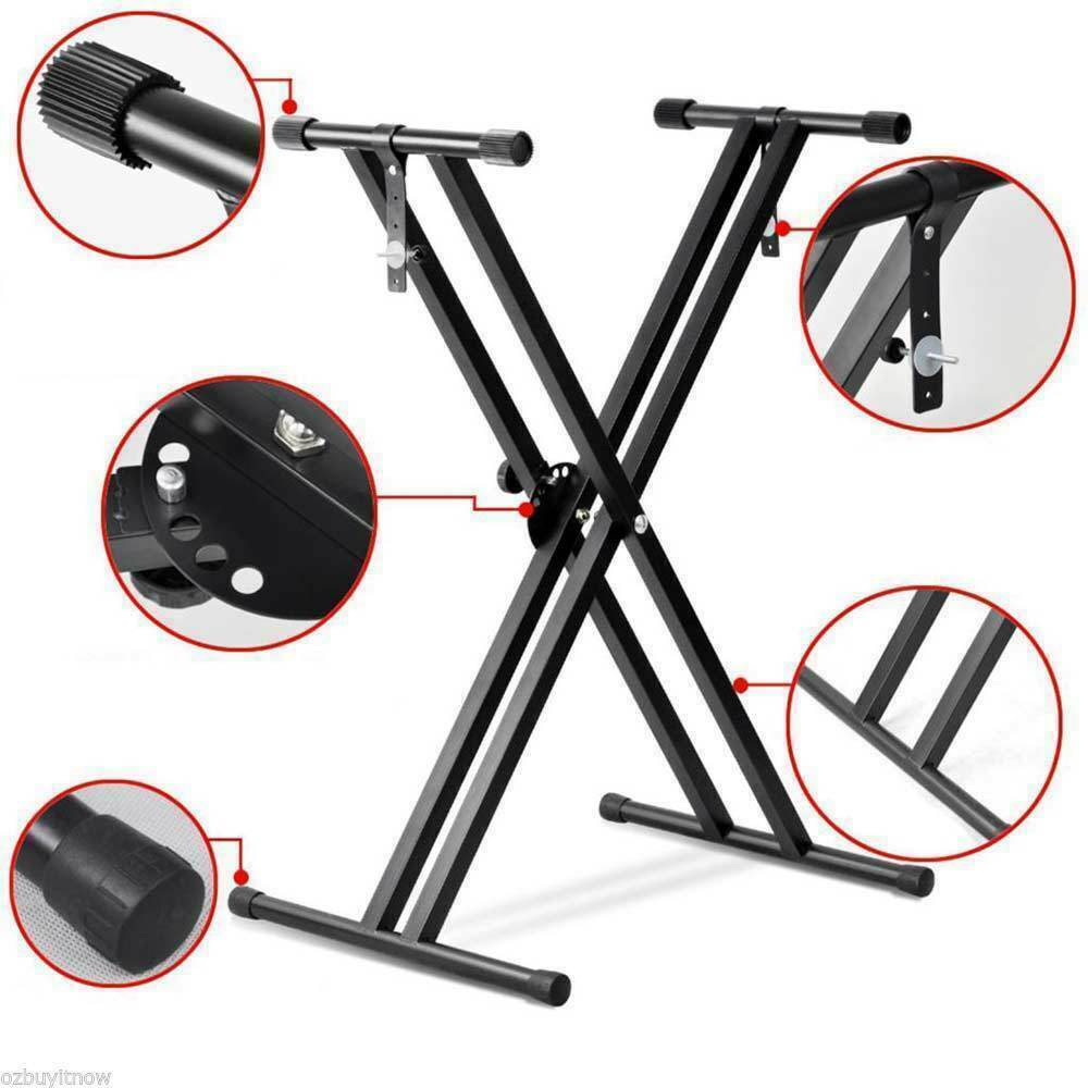 Keyboard Stand Adjustable Double Braced X Type Height Folding Music Piano Holder
