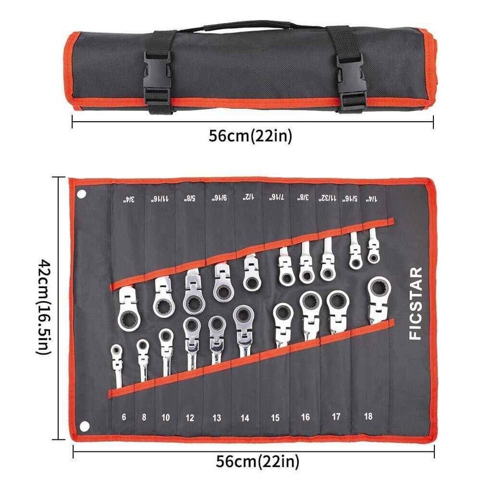 20-Piece SAE and Metric Ratcheting Combination Wrench Set