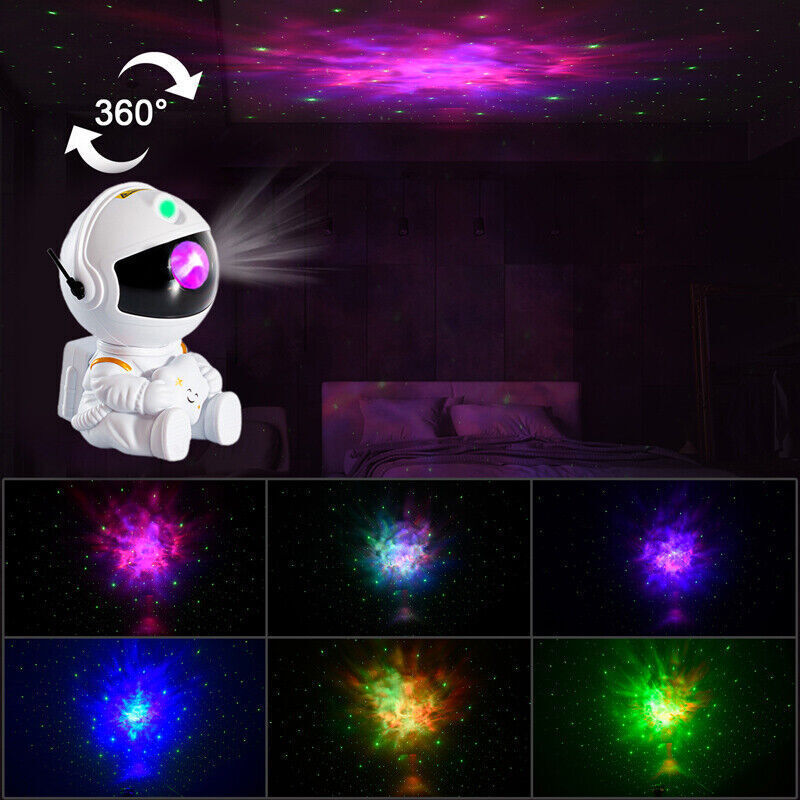 LED Galaxy Astronaut Projector USB Light Starry Nebula Night Bedside Table Lamps