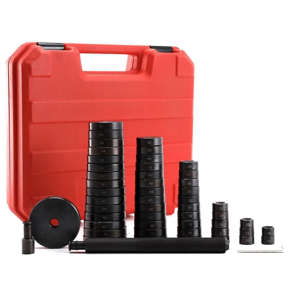 52PCs Custom Bushing Bearing Seal Driver Push Press Disc Tool Set kit 18mm-65mm