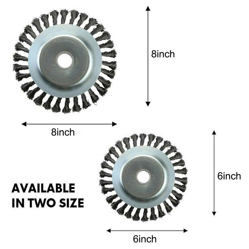 6/8" Weed Brush Steel Wire Garden Lawn Trimmer Wheel Mower HeadTool Grass Cutter