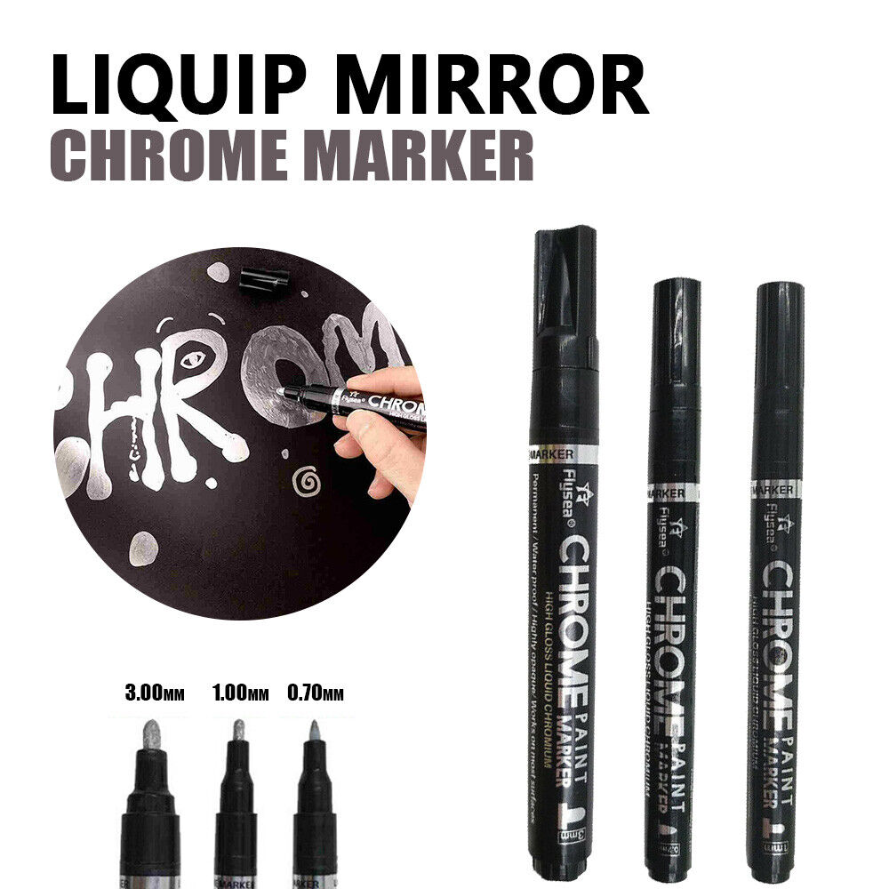 1/3mmNib Silver Art Liquid Mirror Chrome Marker Pen Smooth Long-Lasting