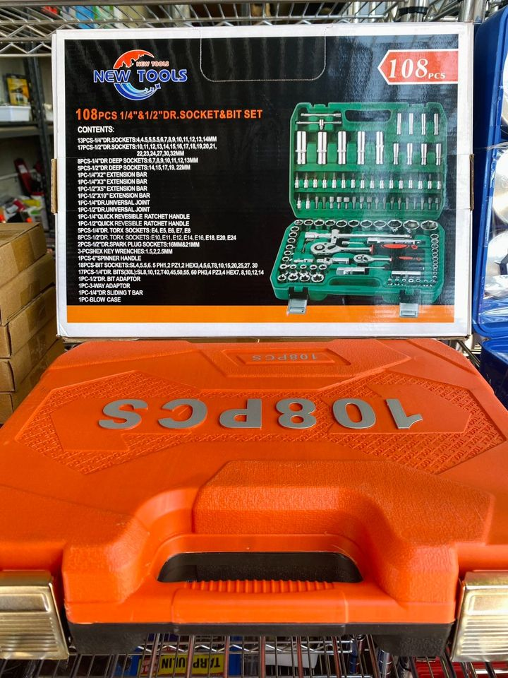 108Pcs Mechanics Tool Set Kit 6-Point Socket Ratchet Wrench Repair Toolset Case