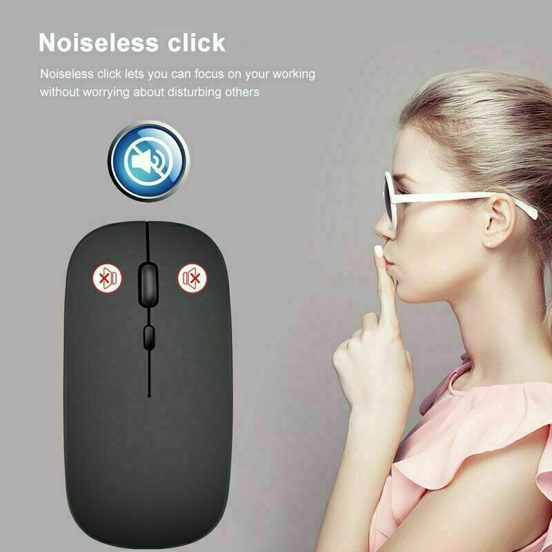 Optical Wireless Bluetooth 5.1 Slim Rechargeable Mouse for Laptop, Mac,iPad