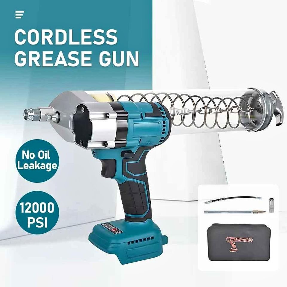Brushless Electric Caterpillar Grease Gun 600cc Cartridges 12000PSI 18V With 2 Batteries