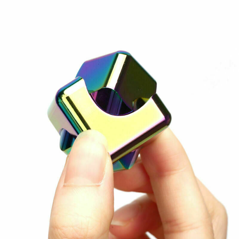 Cube ADHD Hand Spinner Square Aluminum Tri EDC Fidget EDC Toy Bearing Autism