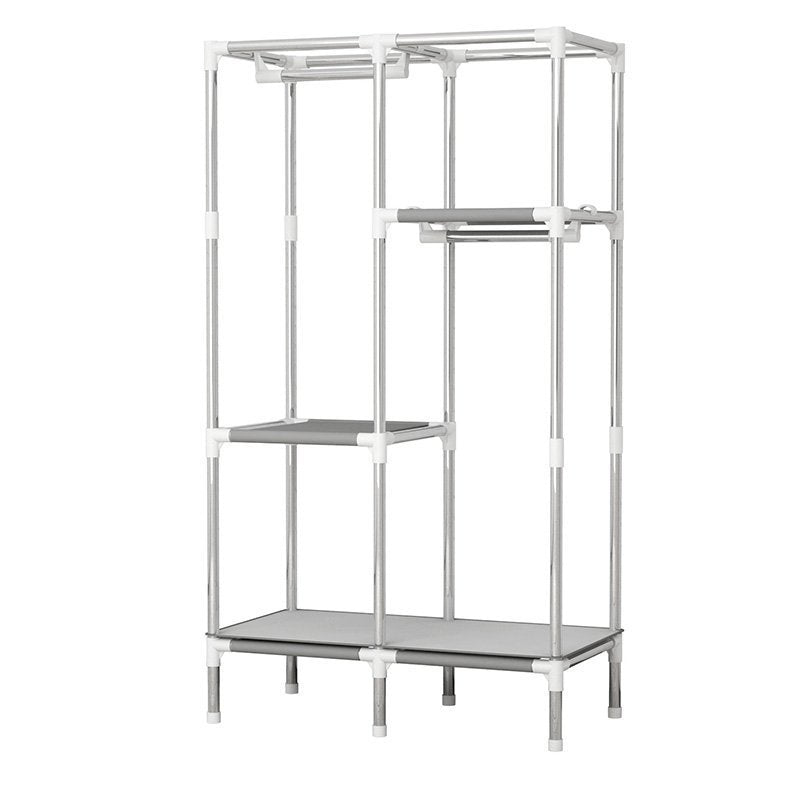 Strong 19mm Tube Wardrobe 86x45x170cm Two Door in Grey Portable