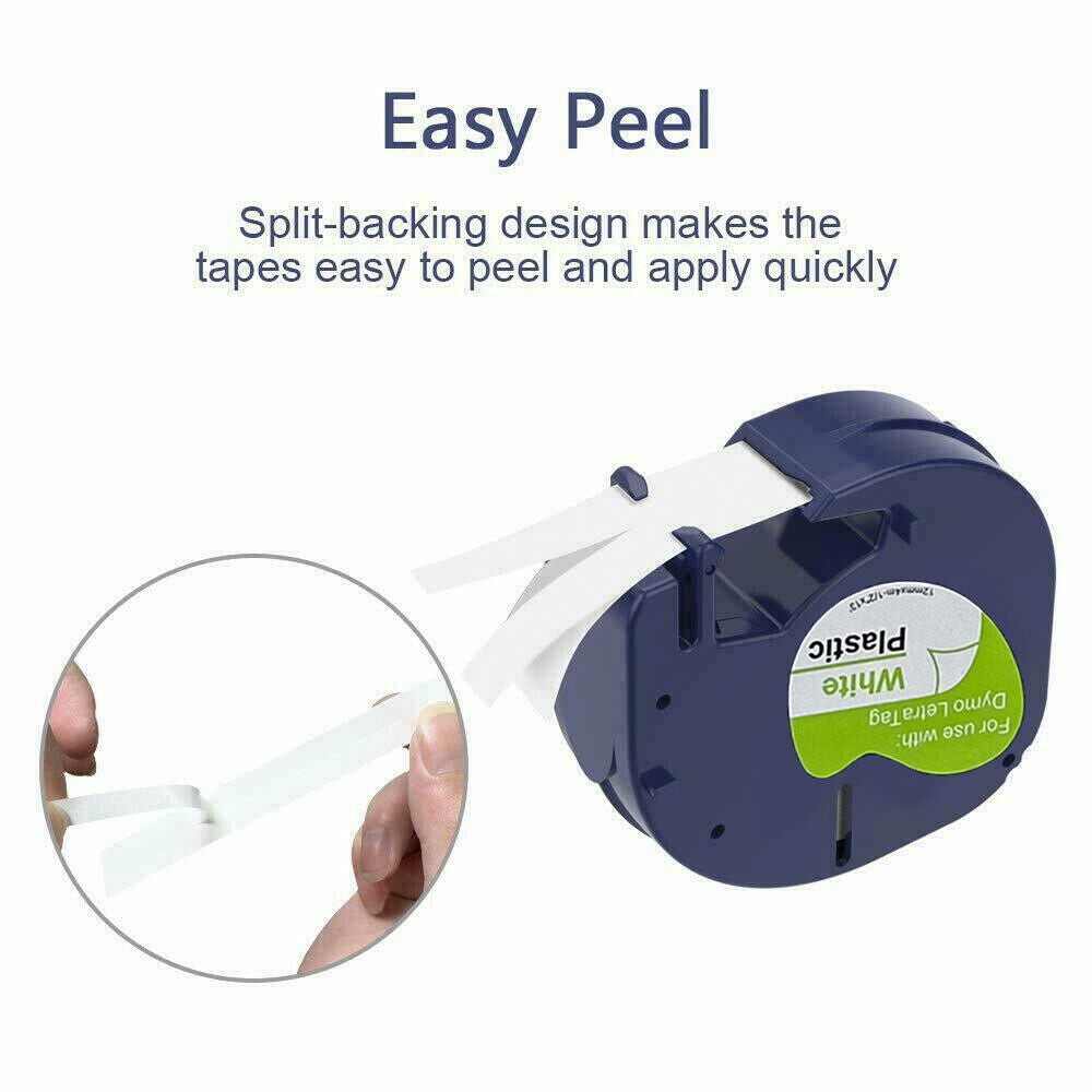 20PK Compatible Dymo LetraTag Refills 91331 Plastic Label Tape LT-100H 12mm x 4m