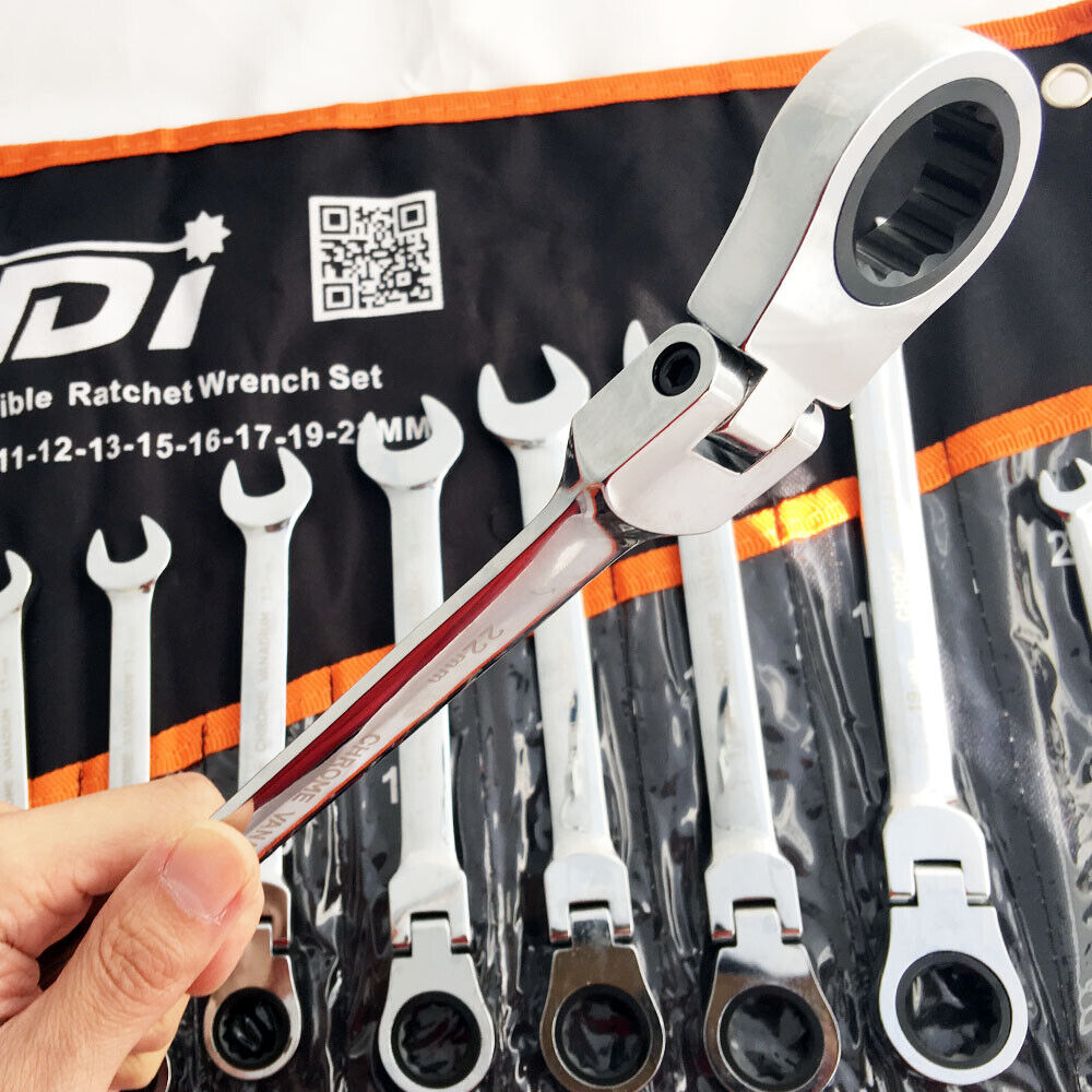 16 PCS NDI 2022 Flexi Head Ratchet Spanner Set 6MM-24MM Metric ND-0328