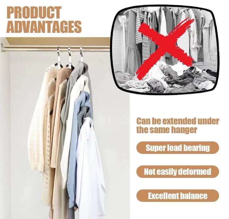 Triangle Clothes Hanger Connector Hooks Triple Closet Space 18PCS