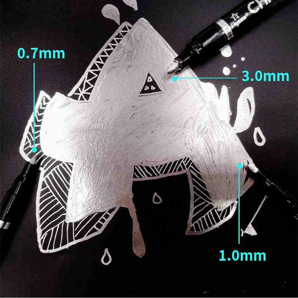 1/3mmNib Silver Art Liquid Mirror Chrome Marker Pen Smooth Long-Lasting