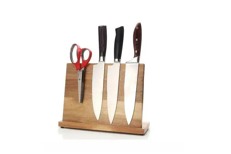 Wood Magnetic Knife Storage Cutlery Holder Stand Rack Block Kitchen