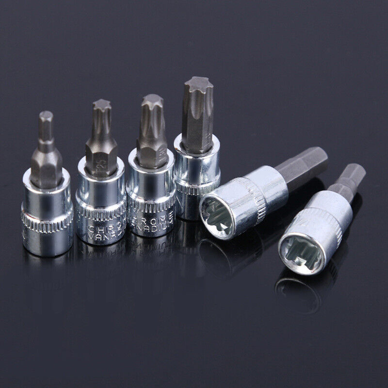 53PCS Deep Socket Set Metric Wrench CRV 1/4" Drive Flexiable Extension Bar Tools