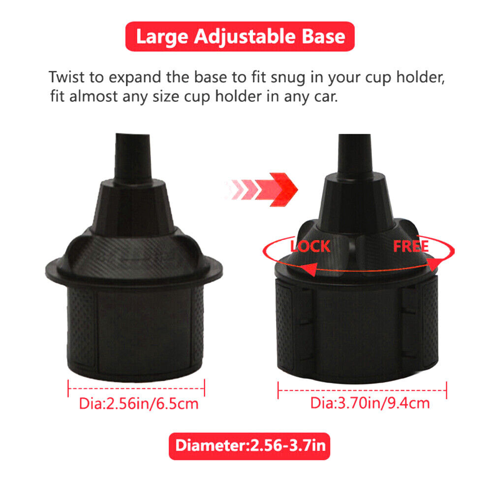 Universal Car Cup Holder Stand Cradle Adjustable 360 Degree Cell Phone Mount AU