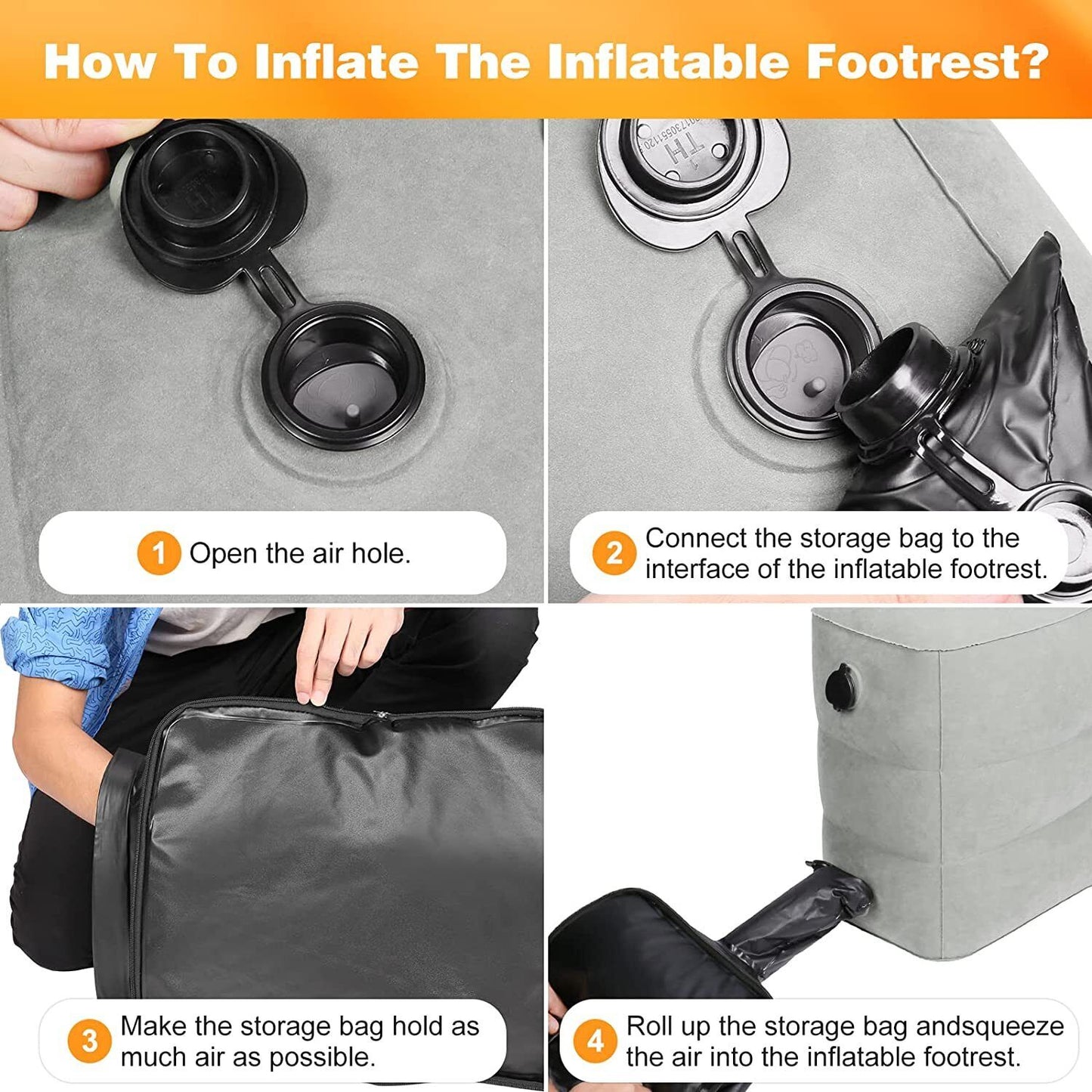 NEW Inflatable Foot Rest Travel Air Pillow Cushion Office Home Footrest Relax AU