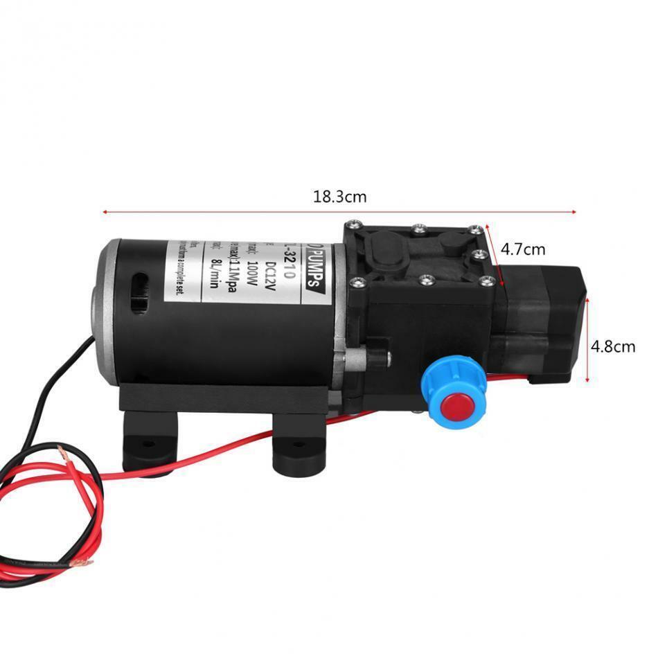 100W 12V 160PSI Pressure Water Pump 8L/Min Self-Priming Caravan Camping Boat AU