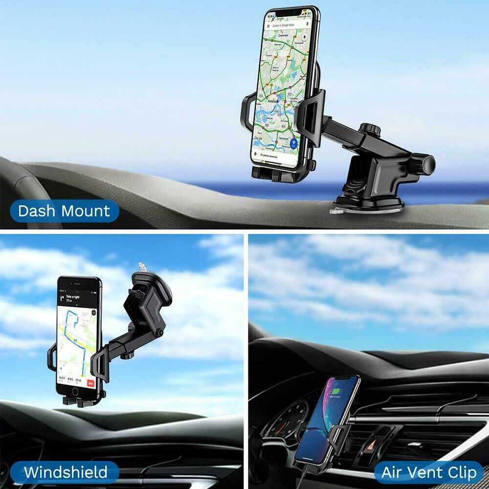 Universal 360° Windshield Mount Car Holder Cradle Long Neck