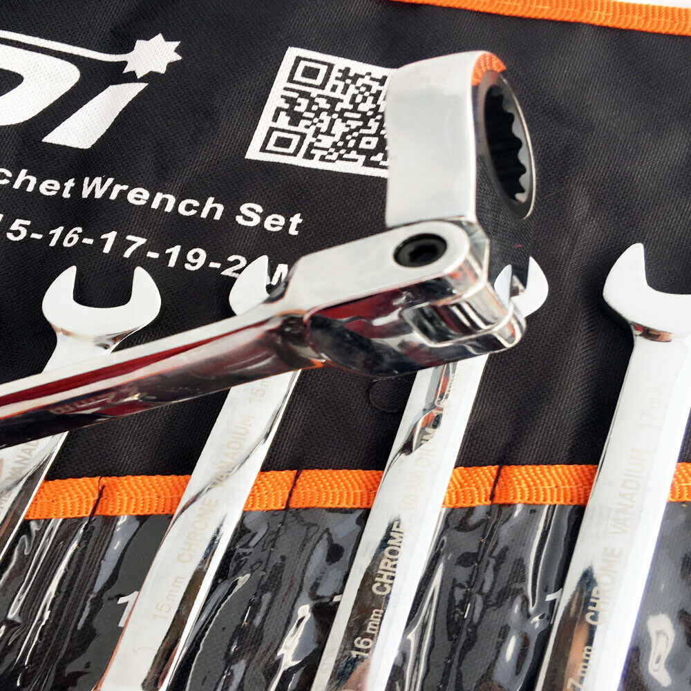 16 PCS NDI 2022 Flexi Head Ratchet Spanner Set 6MM-24MM Metric ND-0328