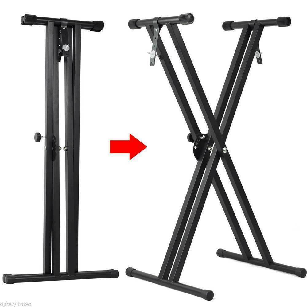 Keyboard Stand Adjustable Double Braced X Type Height Folding Music Piano Holder