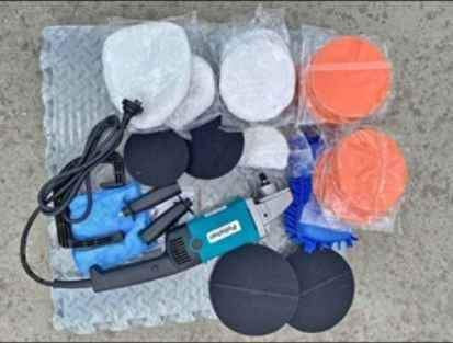 NEW Polisher Car Buffer Pad Electric Machine Tool Kit 6 Speed 1600W 240V 180mm 150mm
