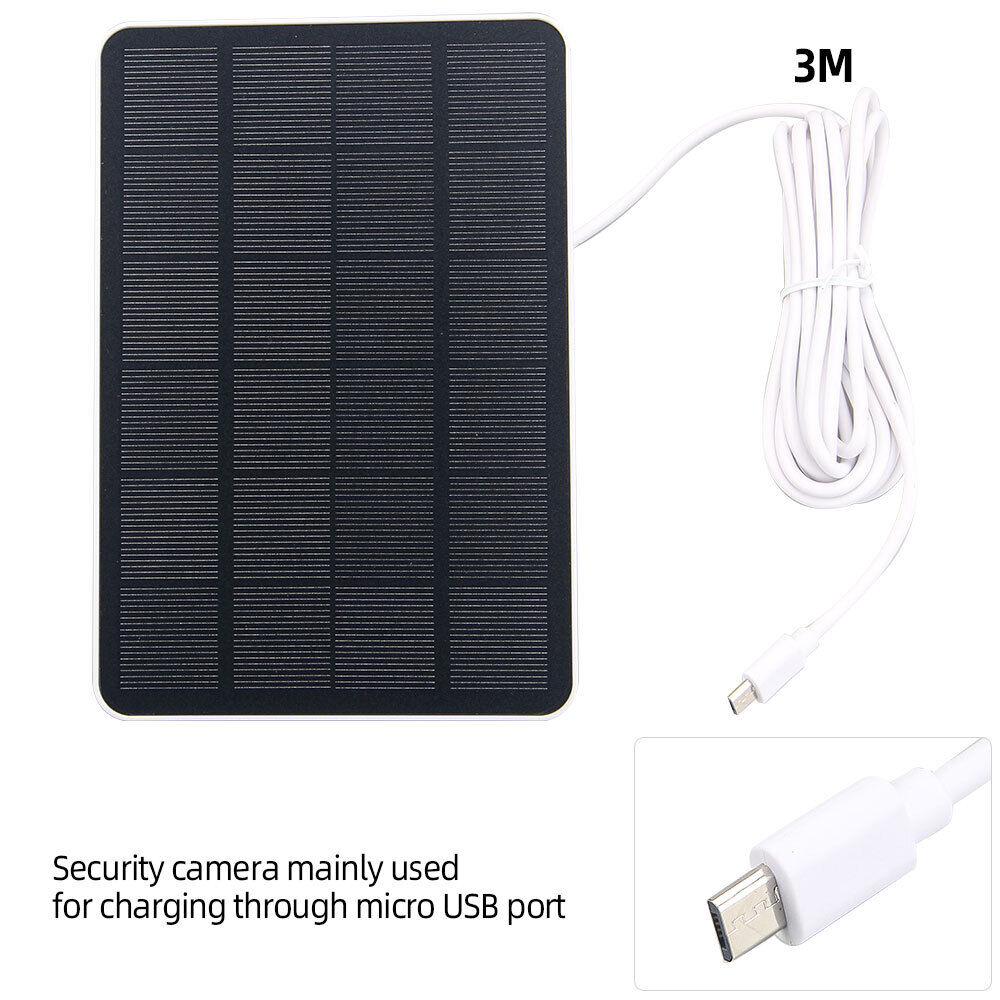 Solar Panel for Outdoor Camera Security Cam Micro USB Battery Charger 10W Output