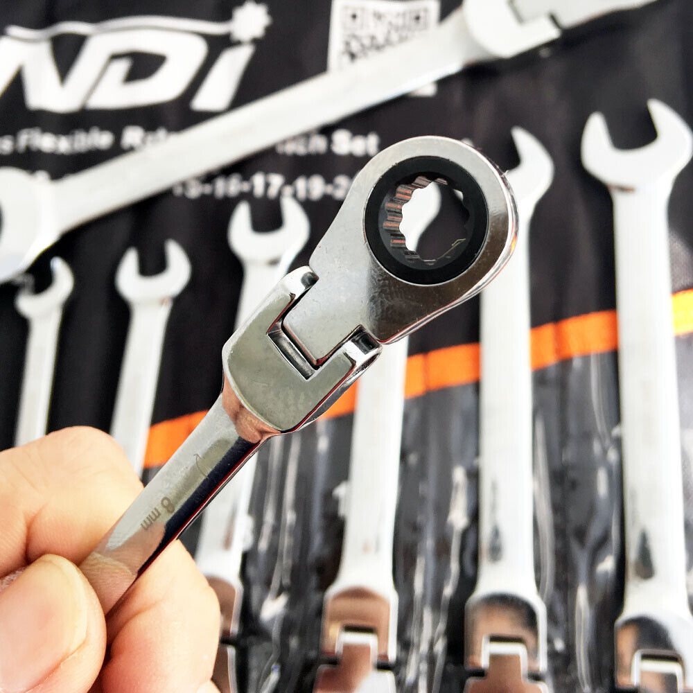 16 PCS NDI 2022 Flexi Head Ratchet Spanner Set 6MM-24MM Metric ND-0328