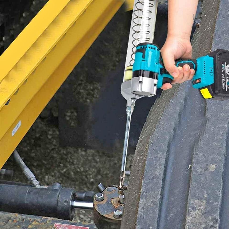 Brushless Electric Caterpillar Grease Gun 600cc Cartridges 12000PSI 18V With 2 Batteries